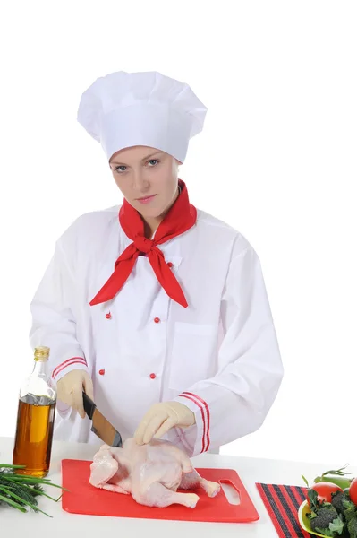 Stilig ung kock i uniform. — Stockfoto