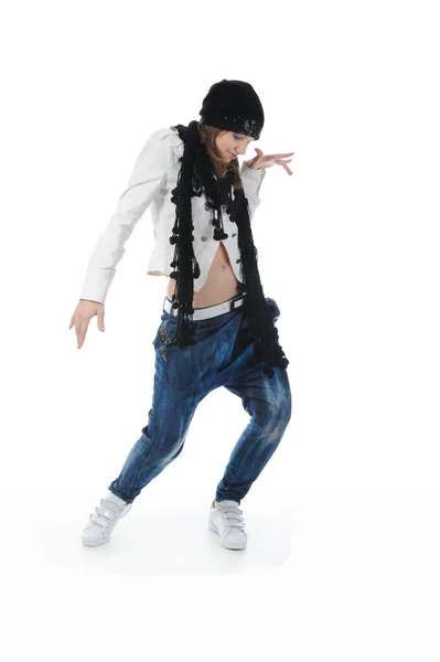 Jeune femme dansant hip-hop — Photo