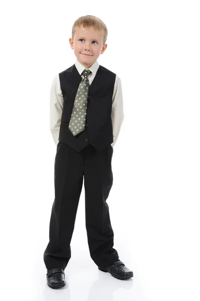 Хлопчик в модному костюмі — стокове фото