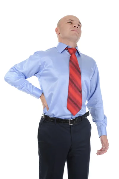 Businessman with strong back pain Royalty Free Stock Photos