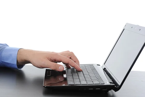 Hands on the laptop keyboard. — Stock Photo, Image