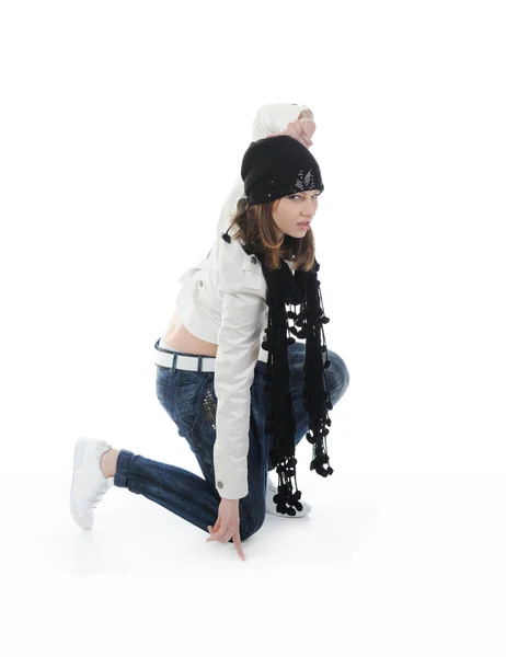 Ung kvinna dansar hip-hop — Stockfoto
