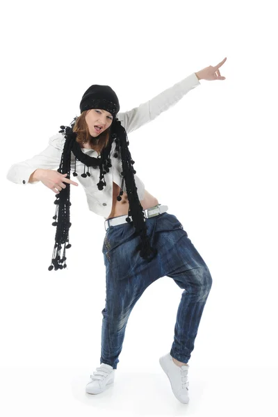 Jeune femme dansant hip-hop — Photo