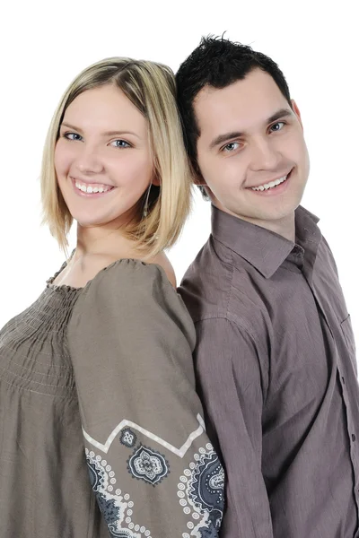 Ritratto di una giovane coppia gioiosa — Foto Stock
