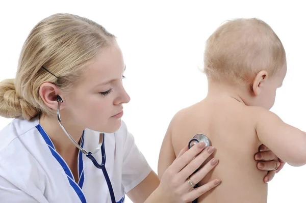 Bebê e médico — Fotografia de Stock