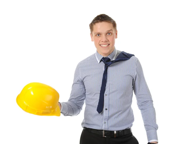 Hombre con casco de construcción —  Fotos de Stock