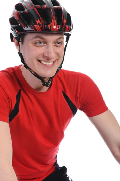 Porträtt av en cyklist — Stockfoto
