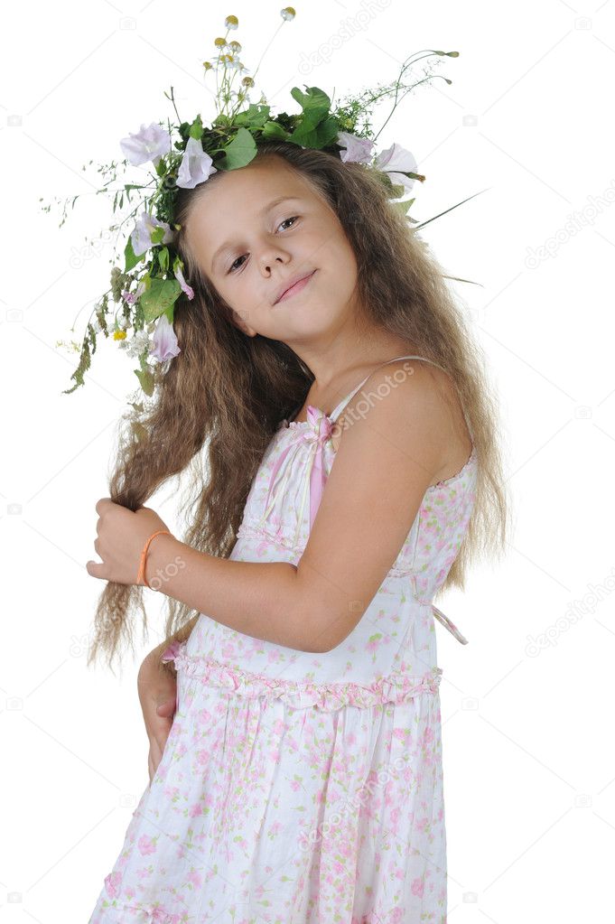 Girl with a wreath