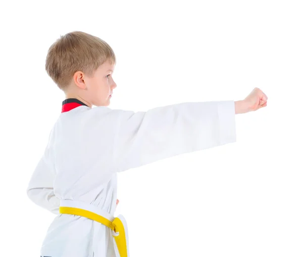 Boy in a kimono punched — Stock Photo, Image