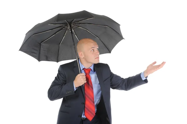 Immagine di un uomo d'affari con ombrello — Foto Stock