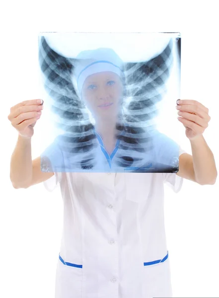 医生抱着 x 射线 — 图库照片