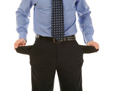 Man with empty pockets clipart