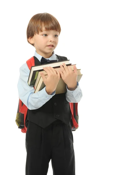 Мальчик с портфелем — стоковое фото