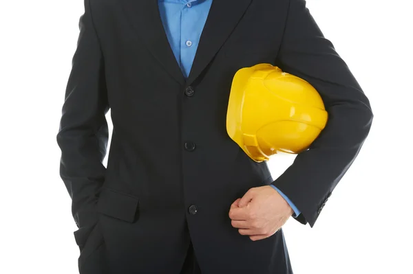 Homme avec casque de construction — Photo