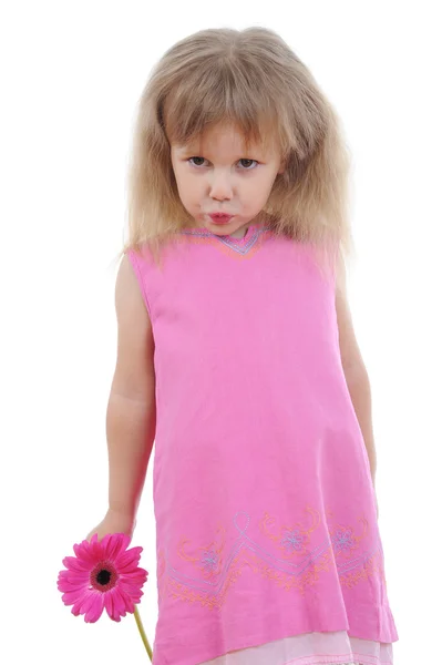 Meisje in een roze jurk — Stockfoto