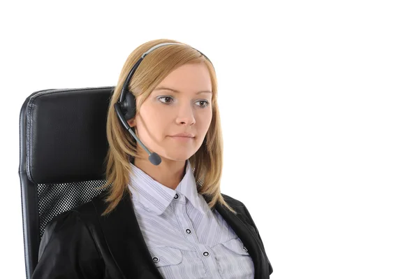 Jonge kantoor werknemer met headset. — Stockfoto