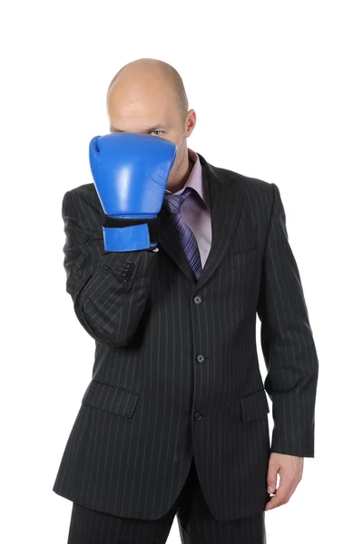 Businessman with boxing gloves — Stock Photo, Image
