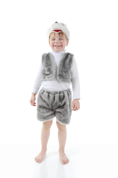 Mały chłopiec w kostiumy zając — Zdjęcie stockowe