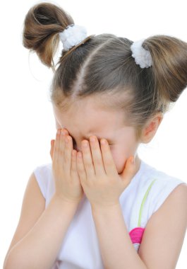 Little girl crying clipart