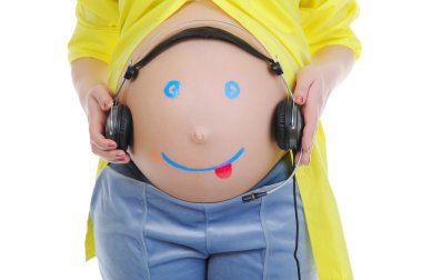 Beautiful young pregnant woman clipart