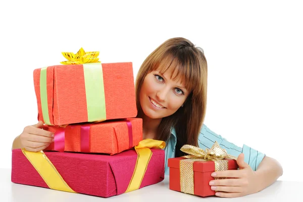 Mujer con un regalo — Foto de Stock