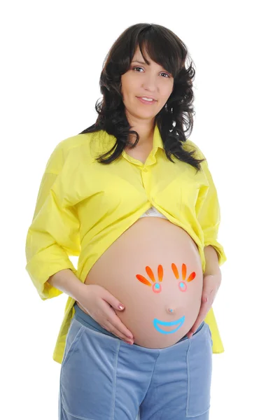 Gyönyörű, fiatal terhes nő. — Stock Fotó