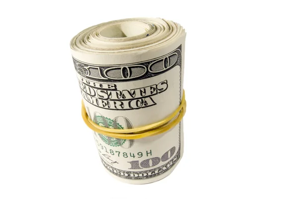 Bank Roll of Hundred Dollar Bills — Stock Photo, Image