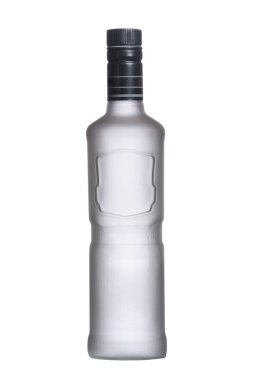 Bottle iced of vodka isolated on white background clipart