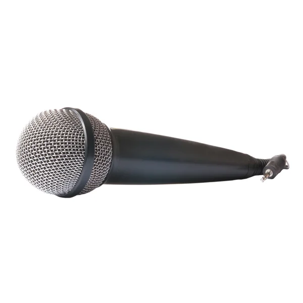 Microphone isolé sur fond blanc — Photo