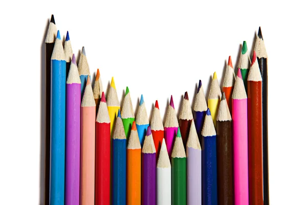 Zestaw kolorowych ołówków — Zdjęcie stockowe