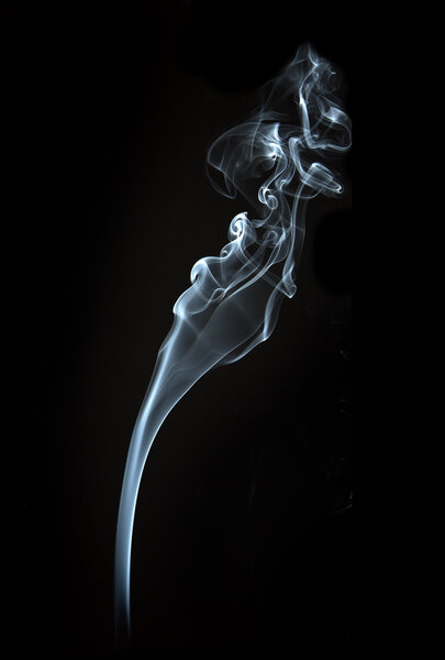 The abstract white smoke on black background