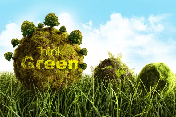 Moss omfattas bollar i högt gräs — Stockfoto