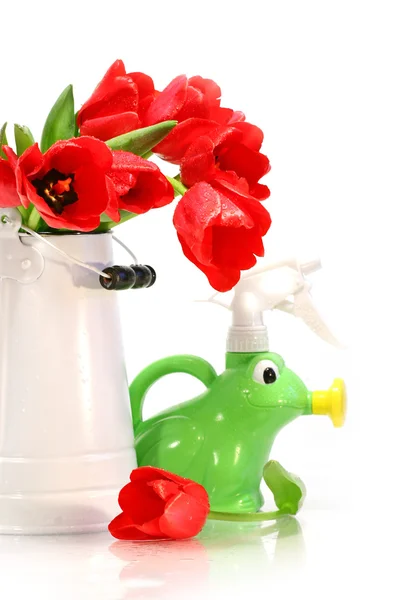 春チューリップの花瓶 — ストック写真
