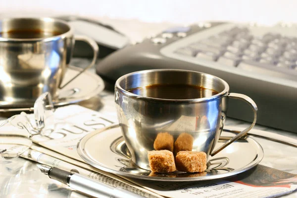 컵 커피 휴식을 위한 준비 — 스톡 사진