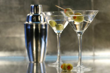 Martinis with shaker clipart
