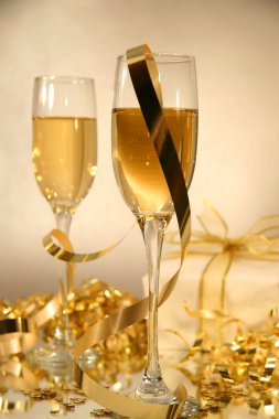 Champagne and ribbons clipart
