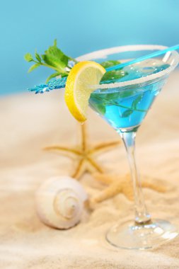 Blue tropical summer drink clipart