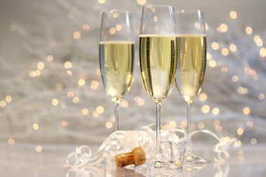 Three glasses of champagne clipart