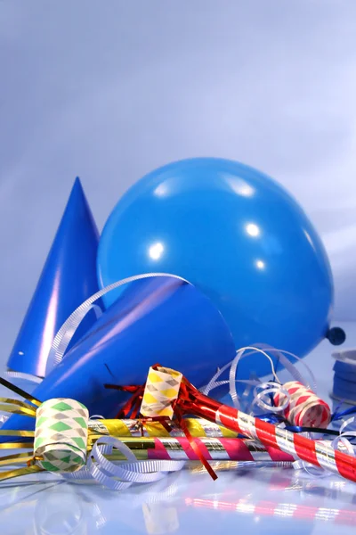 Modré party dekorace — Stockfoto