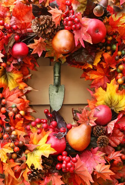 Festive autumn wreath — Stock Photo, Image