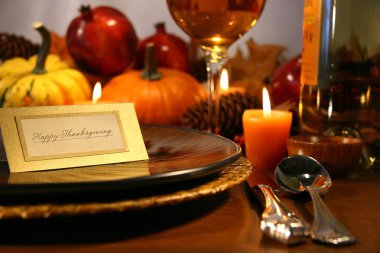 Thanksgiving place setting clipart