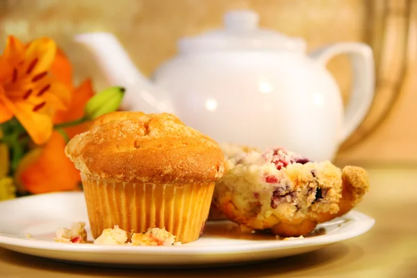 Brusinky muffins k snídani — Stock fotografie
