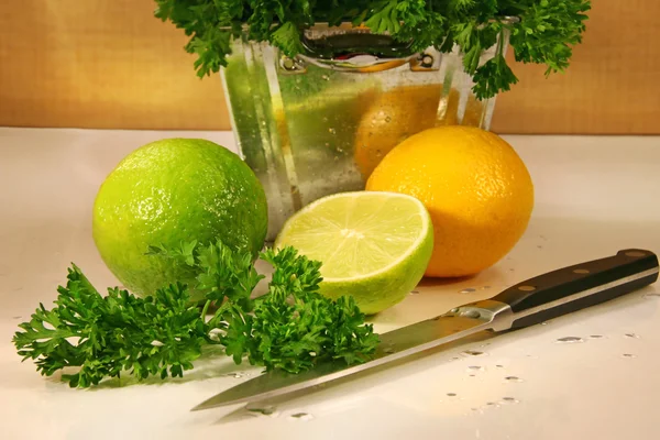 Peterselie en citris fruit — Stockfoto