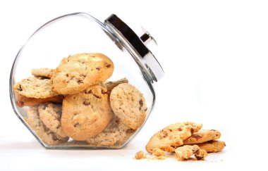 Glass jar with cookies against a white clipart