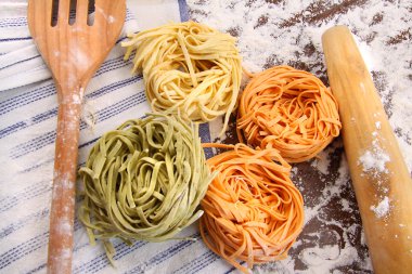 Assortment of different italian pasta clipart