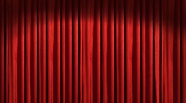 Red theater curtain with dark shadows clipart