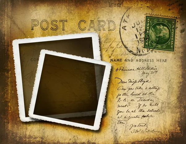 Vintage postcard with grungy background — Stock Photo, Image