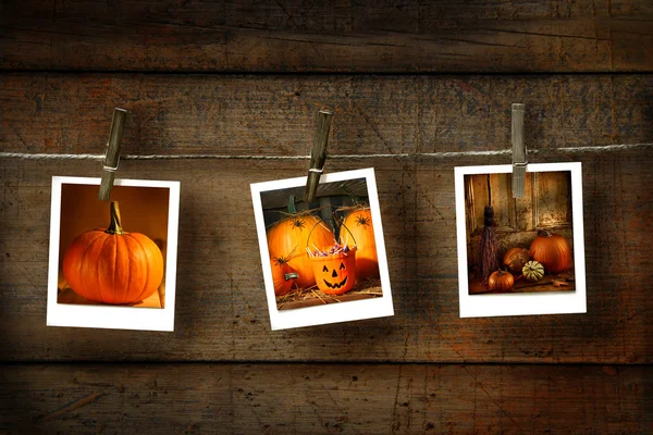 Halloween-Fotos auf notleidendem Holz — Stockfoto