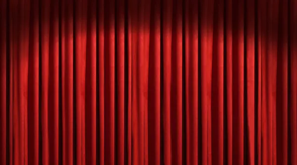 Röd theater gardin med mörka skuggor — Stockfoto