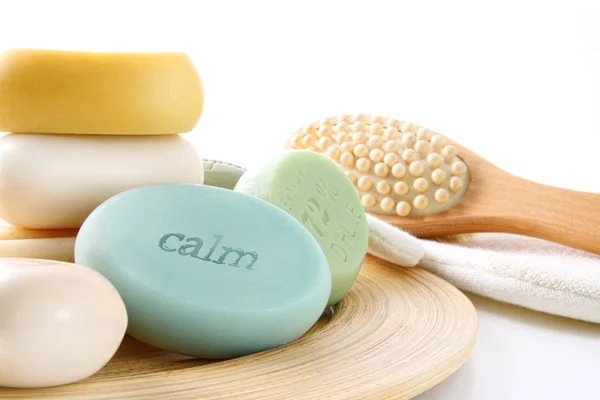 Assortment of colored scented soaps — Stock Photo, Image